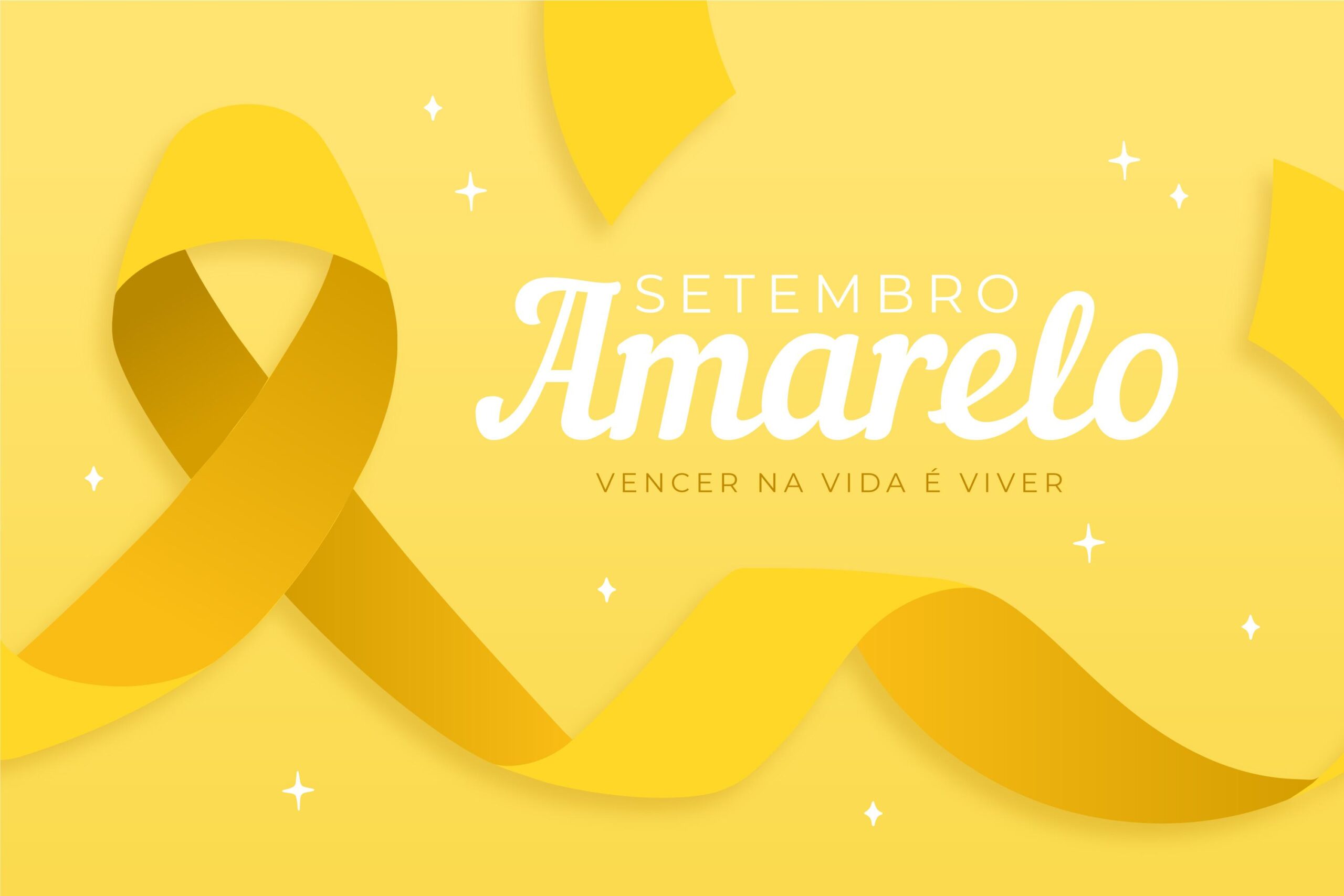 Ilustração com o laço da campanha setembro amarelo, para o artigo com dicas sobre como abordar o setembro amarelo no trabalho